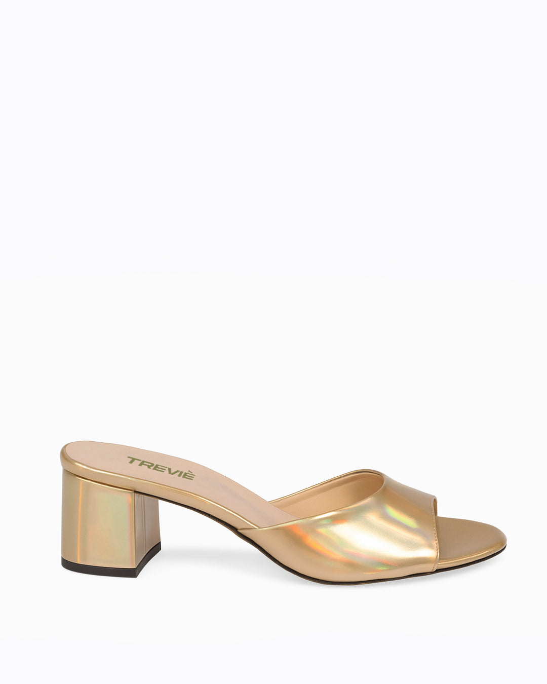 Mule laminato in vera pelle oro