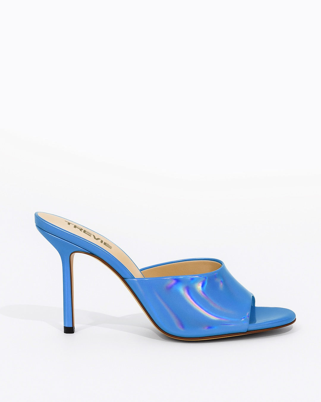 Mule laminato azzurro