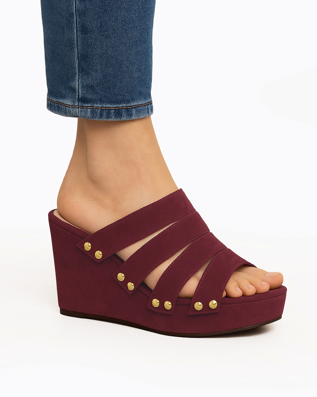 Zeppa in camoscio bordeaux