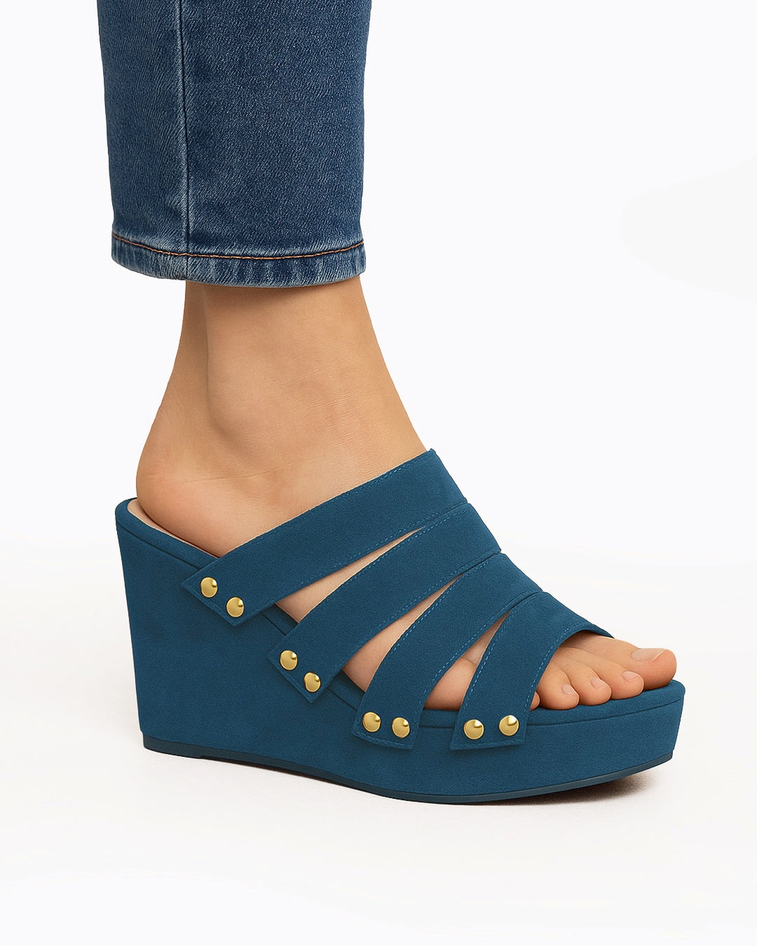 Zeppa in camoscio blu