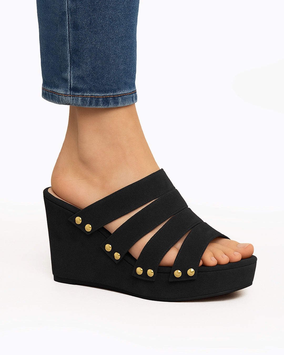 Zeppa in camoscio nero