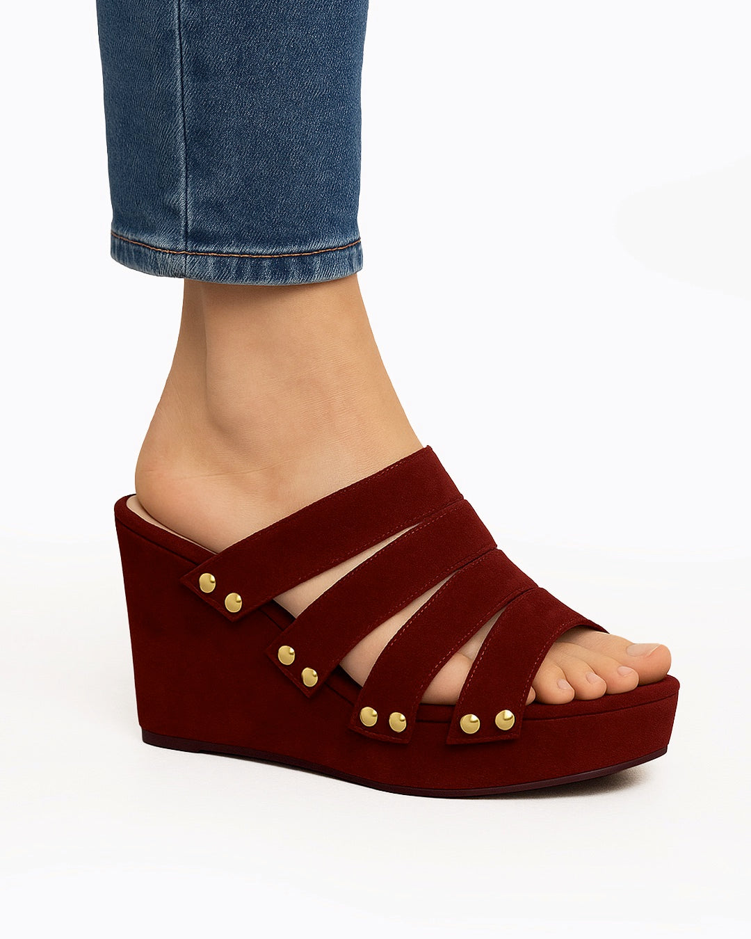 Zeppa in camoscio rosso