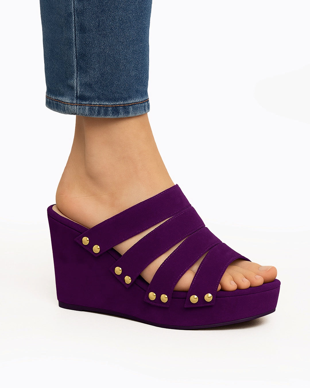 Zeppa in camoscio viola