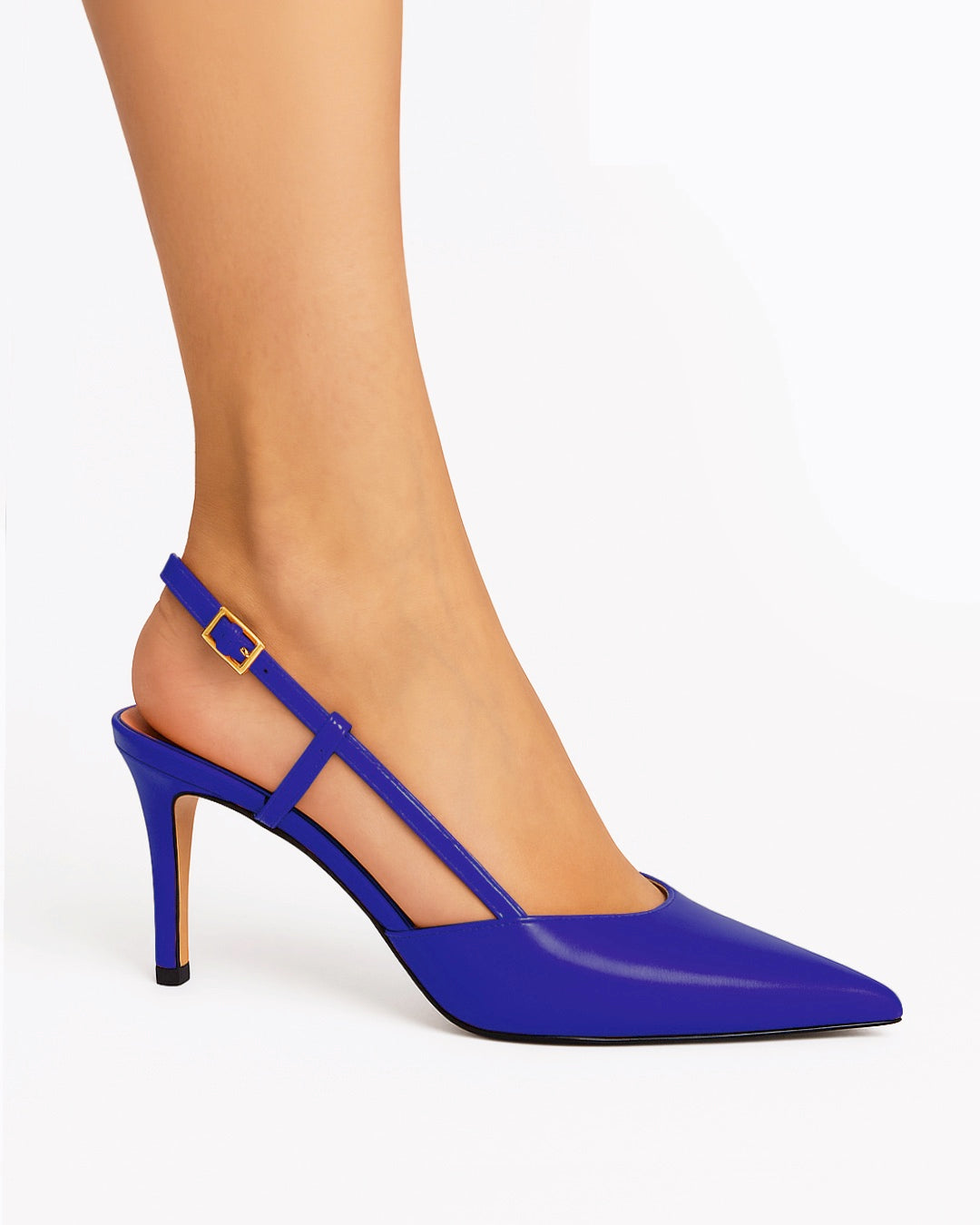 Slingback vernice blu