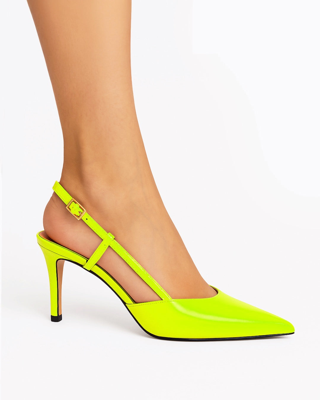 Slingback vernice giallo fluo