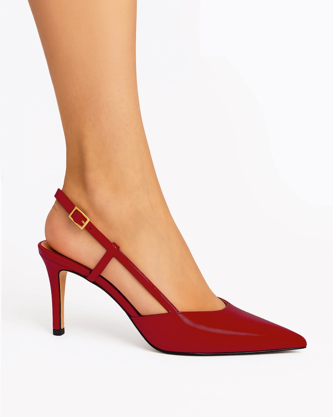 Slingback vernice rosso